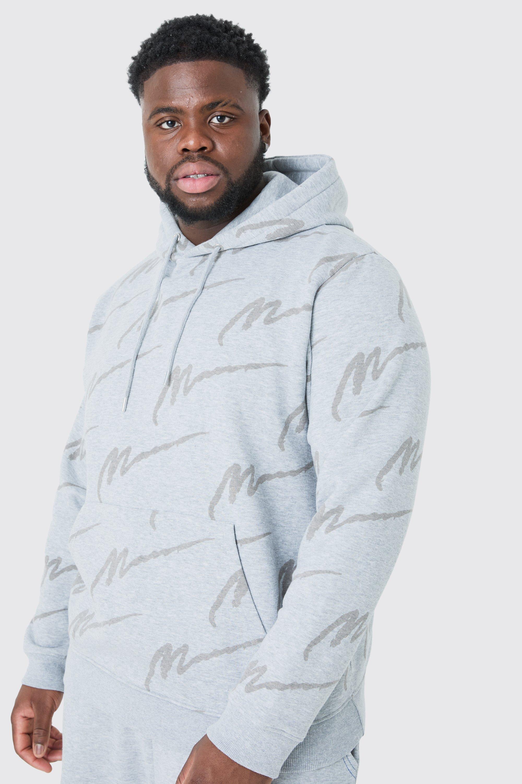 Boohooman all over print hoodie hotsell